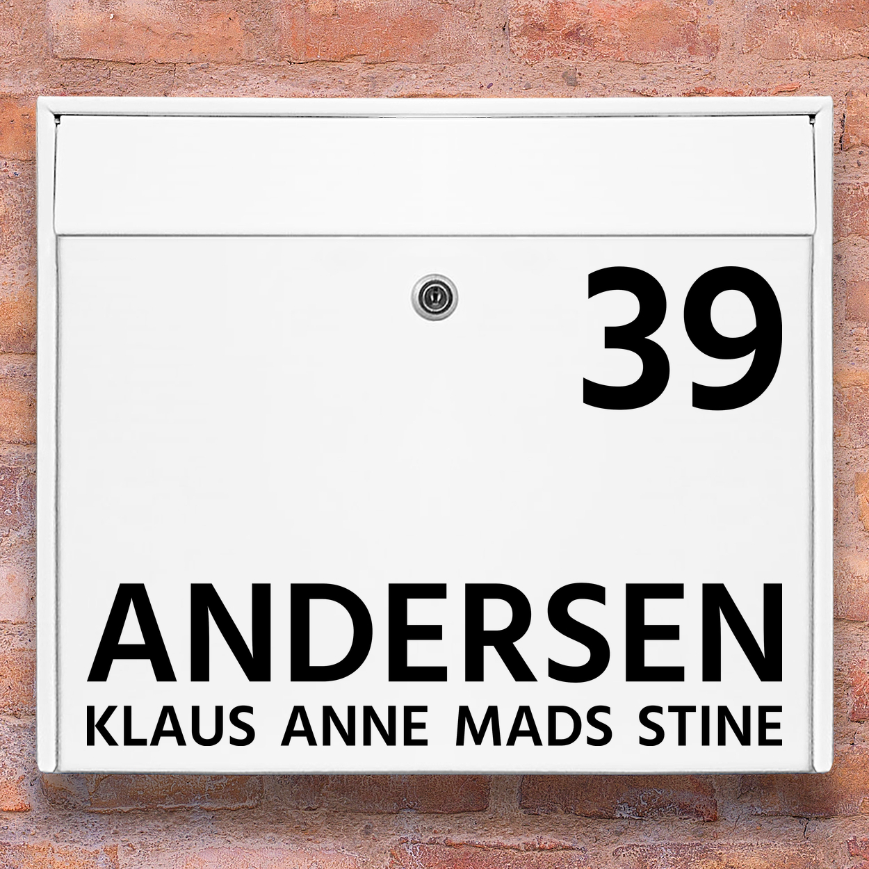 Postkasse stickers - #1 navn wallsticker til postkasse