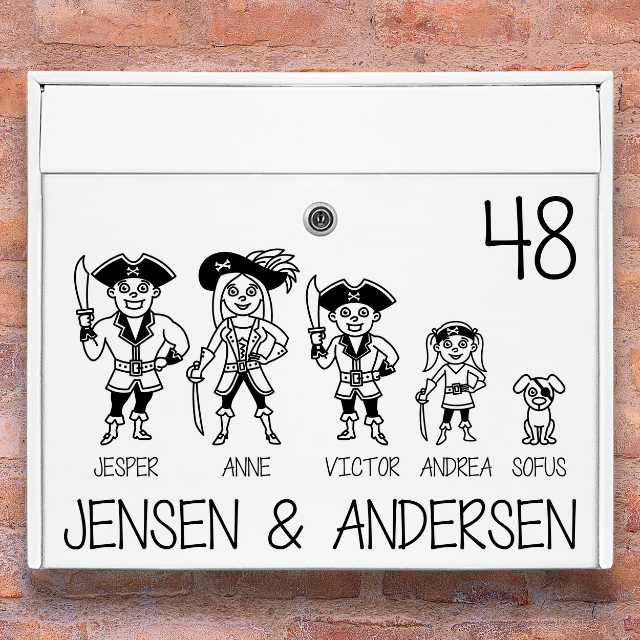 Postkasse stickers - Pirat wallsticker til postkasse