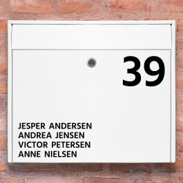Postkasse stickers - #1 Navneskilt wallsticker til postkasse