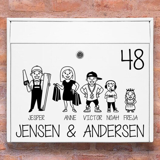 Hverdags familie – Postkasse stickers